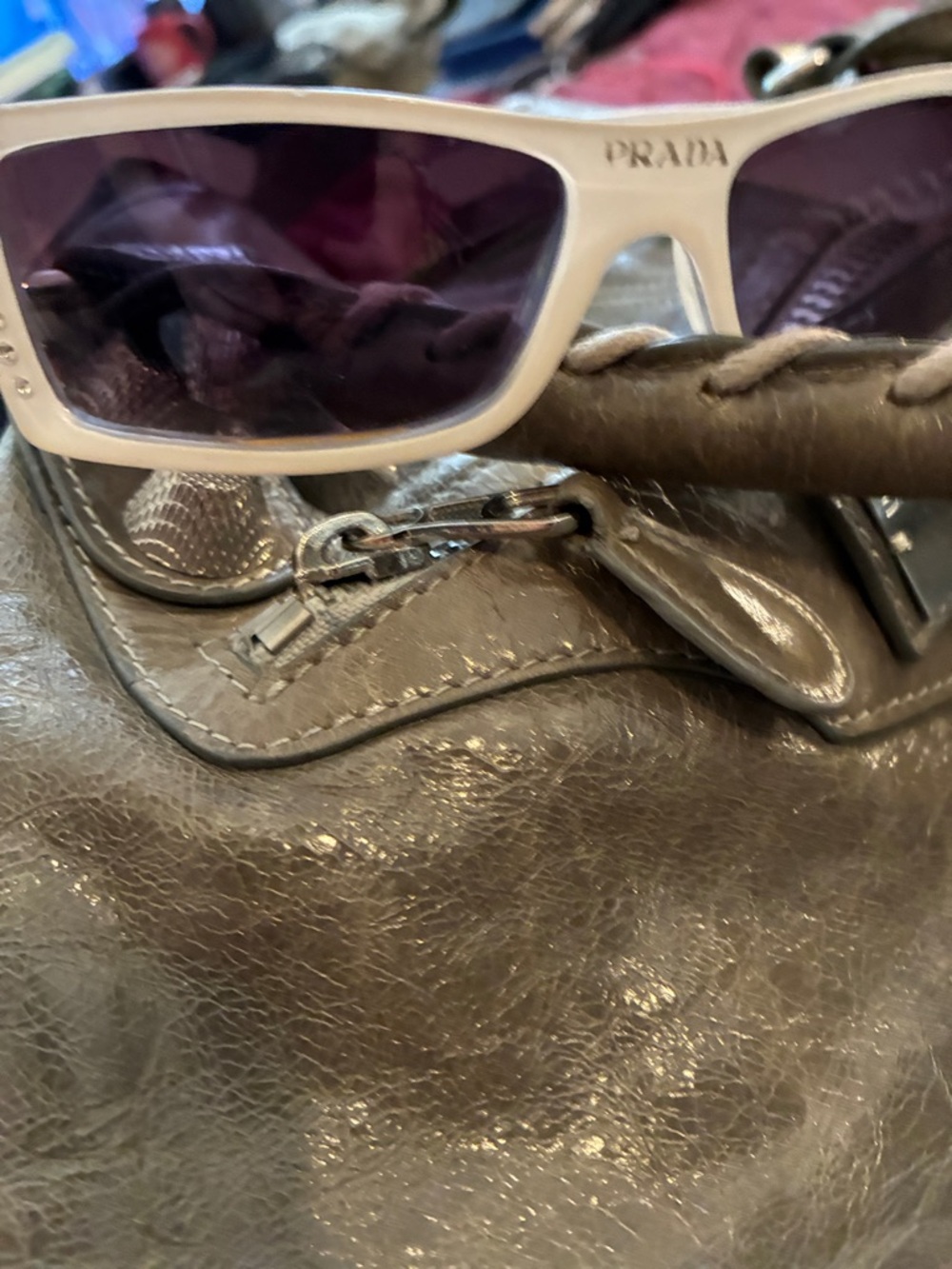 Fashion Bug White Frame Sunglasses with Purple Lenses